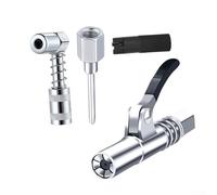 Heavy Duty 10000 PSI Grease Coupler Strong Lock with 90 Degree Adapter for Precise Lubrication of Automotive and Farm Equipment