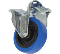 Heavy Duty 100mm Fixed Plate Castor Wheel With Non-Marking Elastic Tread