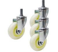 Heavy Duty 100mm Swivel Casters with M16 Stem Threaded Locking Wheels for Furniture Industrial Use AntiWear Design Pack of 4 No Brake.
