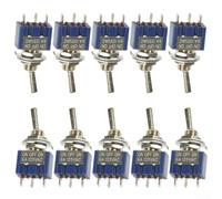 Heavy Duty 10pcs Mini for toggle Switch 6mm 12V D Heavy | High current capacity, 12V for 6a D robust contacts, heat resistant, heavy duty use