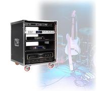 Heavy-Duty 10U PA DJ Rack Case, Mixer Rack, 19.5" Depth Rolling Cabinet with Upgraded Plywood & Metal Dividers with Brakes, Non-slip side handles, Mobile Studio Solutio(C6)