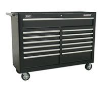 1290 x 465 x 1005mm 13 Drawer BLACK Portable Tool Chest Locking Mobile Storage