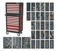 PREMIUM 14 Drawer Topchest & Rollcab Bundle - 1233 Piece Tool Kit - Heavy Duty