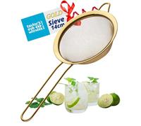 Heavy-Duty 14cm Gold Colour Sieve - Fine Mesh Strainer with Extra Grip Handle, Dishwasher Safe & Durable for Professional Cooking, Baking, Tea, Pasta, Flour, Rice & More. Easy to Use & Clean.
