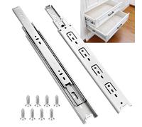 Heavy-Duty 14in Ball Bearing Drawer Slides, 100lb Capacity, Full Extension Side Mount Runners for Smooth Gliding Storage Solutions
