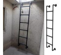 Heavy-Duty 150kg Folding Ladder - Space-Saving Design for Attics Lofts Bunk Beds Window Wells & Basement Exits - Sturdy Wrought Iron Step Stool for Easy Access.