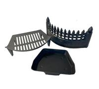 Heavy Duty 16 Inch Grate, Castle front and ash pan set | 16' Castle Fire Front Fret Matt Black | Heavy Duty 16 Inch Grate for 16' fireback