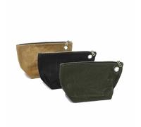 Heavy Duty 16oz Waxed Canvas Tool Storage Bags, Standable One-Piece Tool Organization Pouch for Mechanic Contractor - 3 Pack Pouches with Brass Zipper (Small)