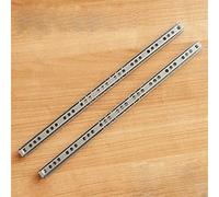 Heavy Duty 17mm Steel Ball Slide Drawer Runners, Adjustable Length 250-450mm, 2 Sections, Smooth Sliding Rails for Kitchen & Furniture Drawers