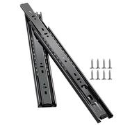 Heavy-Duty 18-Inch Ball Bearing Drawer Slides - 3-Fold Full Extension Steel Rails 45mm Wide 100lb Load Capacity Ideal for Kitchen Cabinets & Keyboard Shelves