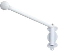 Heavy Duty 180° Rotation Curtain Poles - Swing Arm Curtain Rods for Eyelet Curtains Brass Color Window Display Stand (50cm/20in White) - Perfect for Home Decor