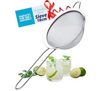 Heavy-Duty 18cm Stainless Steel Sieve - Fine Mesh Strainer with Extra Grip Handle, Dishwasher Safe & Durable for Professional Cooking, Baking, Tea, Pasta, Flour, Rice & More. Easy to Use & Clean.