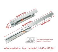 Heavy Duty 19.7in Full Extension Telescopic Drawer Ra - Smooth Sliding Damping System 3-Part Floor Mounted Railing for Optimal Storage Solutions