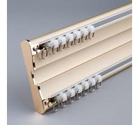 Heavy-Duty 1M Ceiling Track System, Silent Aluminum Rail with Upgraded Rollers, Yellow for Room Dividers, 3.6m; Easy Ceiling Mount, Ideal for Home & Office Decor