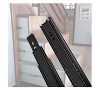 Heavy-Duty 2.0mm Zinc-Plated Drawer Slides - Full Extension Side Mount 120kg Load Capacity Quiet Operation 1 Pair for Cabinets & Wardrobes (Black 650mm Length)