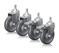 Heavy Duty 2.5" 3" 4" Swivel Casters with M12 Threaded Stem Pack of 4 Polyurethane Wheels for Industrial & Furniture Use