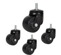 Heavy Duty 2.5/3 Inch Caster Wheels with Brake 990lbs Load Capacity No Noise Swivel Casters Set of 4 M12*30mm Threaded Stem for Furniture Durable & Smooth Mobility
