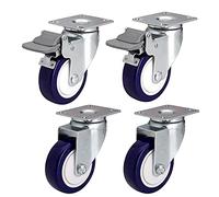 Heavy Duty 2.5" Castor Wheels for Furniture Silent PU Swivel Casters with Brake 500kg Capacity Perfect for Industrial Transport & Workbench Trolley4 Pack