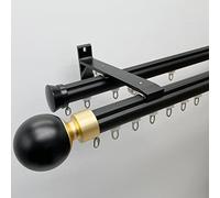 Heavy Duty 2 in 1 Roman Rod & Track Curtain Single Wall Mount 1.0M Black Double Rod for Room Dividers Durable Curtain Rails for Home Decor