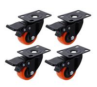 Heavy Duty 2 Inch Swivel Caster Wheels 300KG Load Capacity Industrial Furniture Casters 4 Pack Orange Trolley Wheels for Smooth Mobility and Durability