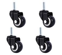 Heavy-Duty 2-Inch Swivel Caster Wheels - Threaded Stem Polyurethane Casters for Office Furniture, Workbench, Trolley & Cart - Universal M10 Replacement Wheel