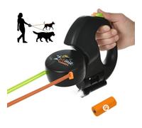 Heavy Duty 2 Metre Metal Retractable Dog Lead, Durable Steel Chain Extendable Leash with Secure Locking System and Ergonomic Grip