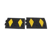 Heavy Duty 2-Piece Rubber Speed Bumps, Modular Driveway Road Bumps for Parking Lots & Roads (50x35x5cm) - Durable Traffic Control Solutions