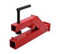 Heavy Duty 2" Steel Hitch Clamp Adapter - Quick Bolt-On Forklift Tow Trailer Attachment, Carbon Steel with High-Temp Red Finish, 2" Receiver for Industrial & Agricultural Use, 44 * 5 * 18cm