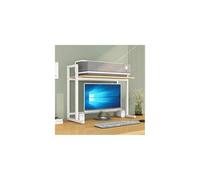 Heavy Duty 2-Tier Adjustable Printer Stand - Multi-Functional Laser Printer Shelf for Desktop, Fax, Scanner & Media Storage - Stylish White Design (50x30x65cm)