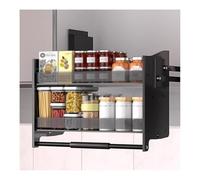 Heavy Duty 2-Tier Pull Out Kitchen Cabinet nizer Drop Down Shelf Aluminum Alloy 30KG Capacity Perfect for 750mm Cabinets Efficient Storage Solution
