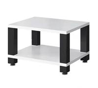 Heavy Duty 2-Tier Studio Audio Rack Professional AV Equipment Stand for Amplifiers Hi-Fi KTV & DJ Gear White 60x48x37.5cm - Sturdy & Stylish Storage Solution