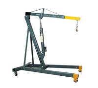 Heavy-Duty 2-Ton 4400LB Folding Engine Crane, Hydraulic Cherry Picker with Telescopic Boom & 6 Wheels for Automotive and Workshop Lifting,Green