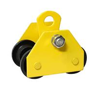 Heavy Duty 2 Ton Push Beam Trolley for Straight & Curved I-Beams, 4-Wheel Steel Crane Trolley, Adjustable Flange Width for Optimal Performance