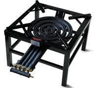 Heavy Duty 20.8KW 4 Key Single Cast Iron Burner LPG Propane Gas Boiling Four Ring Catering Camping Stove Outdoor Party Wedding Commercial 49x49x36cm