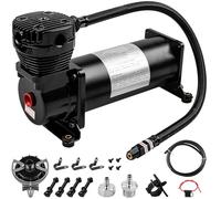 Heavy Duty 200 PSI Air horn Compressor, 3/8 NPT Train Horn/Air Ride Compressor, with 1/4 NPT Replacement Fittings for 12V Train/Truck/Car,Air Suspension horn Compressor