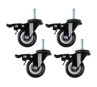 Heavy-Duty 220 lb Capacity Swivel C Wheels with Brake 2-inch PVC Cs Threaded Locking Cs for Workbench Top and Versatile