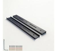 Heavy Duty 24 Inch C Channel Steel Bracket - Hidden Mount Long Slotted Hole for Live Edge Table, Floating Shelf & Woodworking DIY, Reusable Table Top Support (2 Pack)