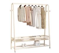 Heavy-Duty 24" Metal Coat Rack with Storage Basket Free-Standing Thickened Carbon Steel Frame Large Capacity Stylish Shelves Ideal for Home & Office Use
