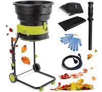 Heavy Duty 2500W Electric Leaf Shredder & Mulcher 8000RPM 54cm Funnel with Wheels Rake & Storage Bag for Efficient Yard Cleanup & Composting