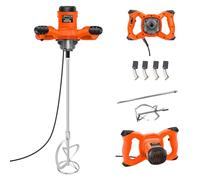 Heavy Duty 2800W Concrete Mixer Machine, Mortar Mixer Stirrer for Mixing Concrete, Plaster, Mortar Concrete Mixer with Ergonomic Handle, 6 Speed Control, M14 Threaded Rod, Stirring Paddle Ø 120mm