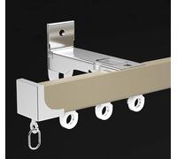 Heavy Duty 29ft Wall Mounted Curtk System - Aluminum Straight Rail for Gazebo Office Balcony - Quiet Seamless Gliders with Soundproof Strip (Champagne)