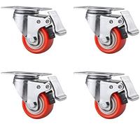 Heavy Duty 2in Castor Wheels - 400kg Capacity Rubber Swivel Casters with Double Bearings & Fixing Plate for Workbench and Furniture Moving