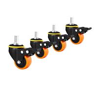 Heavy Duty 2Inch Rubber Swivel Caster Wheels Silent WearResistant Polyurethane Casters for Trolleys Equipment & Machinery with Brake Industrial Transport Solution