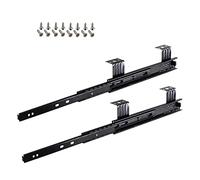 Heavy Duty 2pcs Keyboard Drawer Slides 10/12 inch Full Extension Ball Bearing Runners Quiet 100LB Capacity Underdesk Tray Accessories Detachable 3-Fold Design