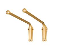 Heavy Duty 2pcs Swing Arm Curtain Rods with Round Finials 35in/90cm Adjustable Window Display Stand for Kitchen Bathroom Gold Finish