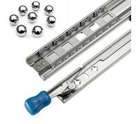 Heavy-Duty 2X Drawer Slides with Lock 850mm (34inch) Industrial Steel Runners 3-Fold Full Extension Supports Up to 120kg Side Mount Replacement for Smooth Operation