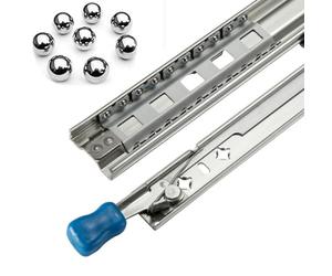 Heavy-Duty 2X Drawer Slides with Lock Industrial Steel Runners 120kg Capacity 3-Fold Full Extension Side Mount 800mm/32inch Replacement for Smooth Operation