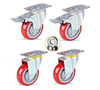 Heavy Duty 3/4/5 Inch Swivel Casters with Fixed Plate and Ball Bearings for Trolleys Durable 360° Rotation Ideal for Heavy Loads Smooth Mobility