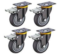 Heavy-Duty 3"/4"/5" Swivel Casters 300-500kg Load Silent Rubber Wheels Dustproof Industrial with Brake Ideal for Safa Carts Workshop Equipment and Machinery