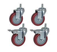 Heavy Duty 3" & 4" Castor WheelsIndustrial Swivel Furniture Casters with Brake M12 Threaded for Trolleys Factories Hospitals SchoolsUltimate Transport Solution